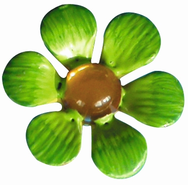 Décor en métal adhésif - Fleur verte x 5