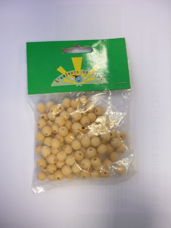 Perles en bois brut - 10 mm x 100