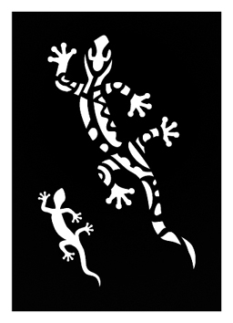 Pochoir tatouage adhésif - Salamandre 7 x 10 cm