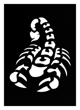 Pochoir tatouage adhésif - Scorpion 7 x 10 cm