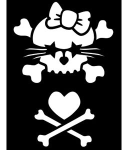 Pochoir pour tatouage adhésif - Kill Kitty 7 x 10 cm