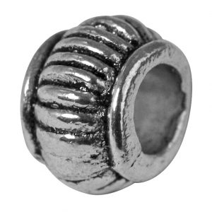 Perle en métal striée - 7 mm