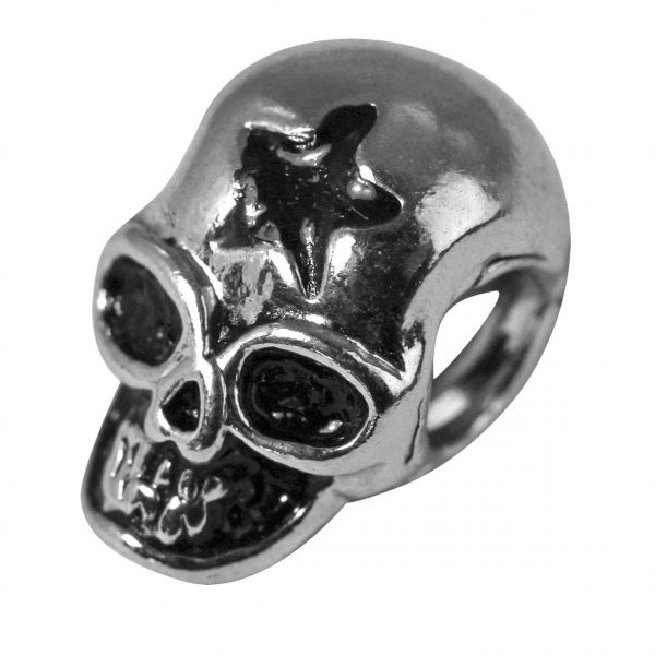 Perle en métal ciselée Tête de mort - 12 mm