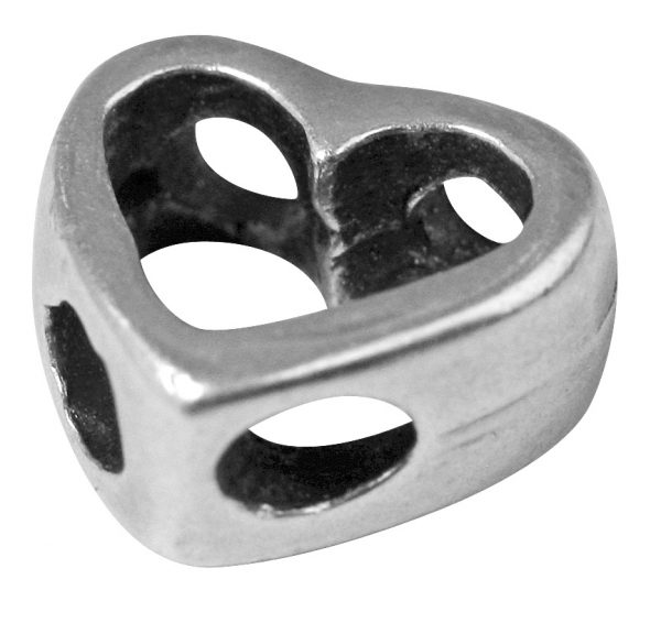 Perle en métal ciselée Cœur évidé - 11 mm