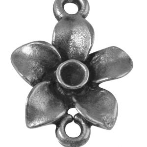 Pendentif breloque Fleur en métal - 17 mm