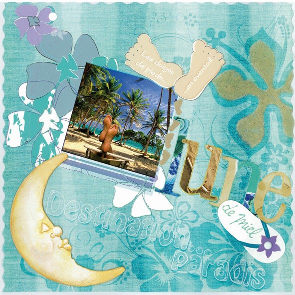 Papier scrapbooking et tags assortis – Vacances à la mer x 11 feuilles