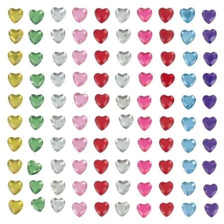 Assortiment de cabochons - Cœurs multicolores 6 mm x 100